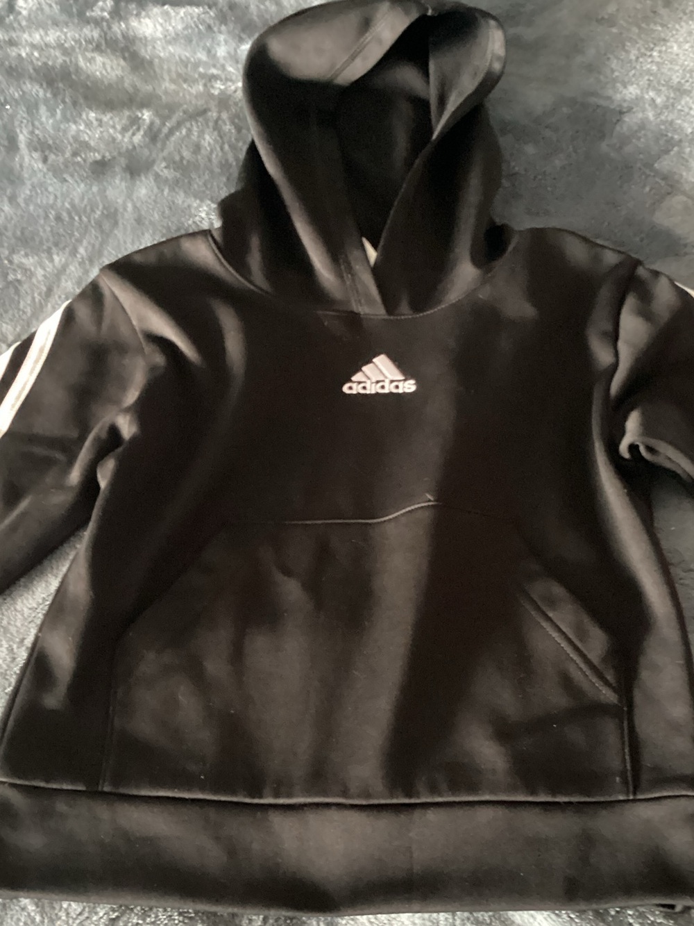 Kids Black Adidas Hoodie - Likely a Puffer Alternative